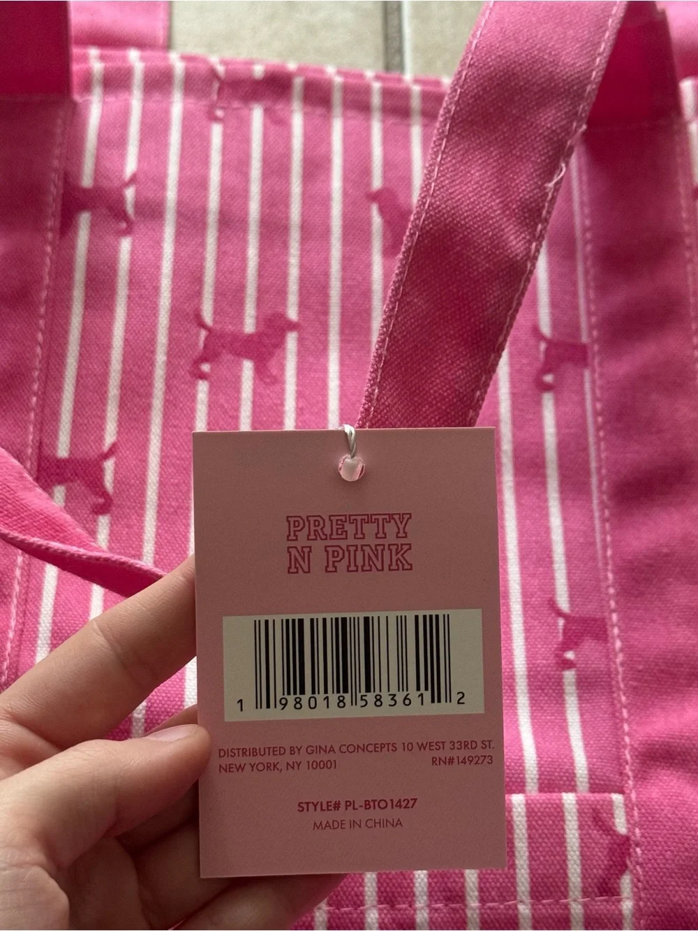 Y2K Pink White Stripe Dog Print Shoulder Bag